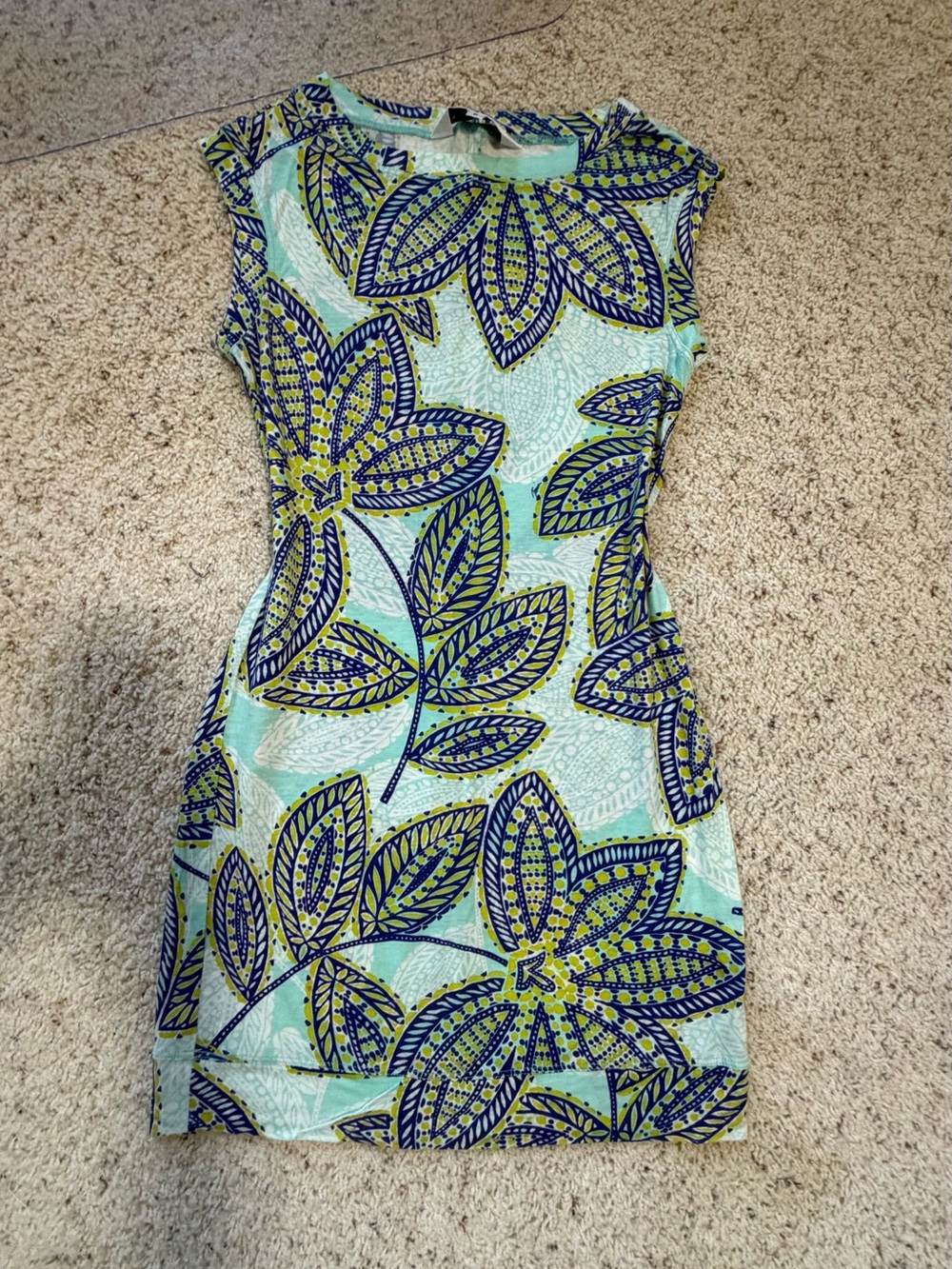 Trina Turk Mint Green Floral Cap-Sleeve Sheath Dress